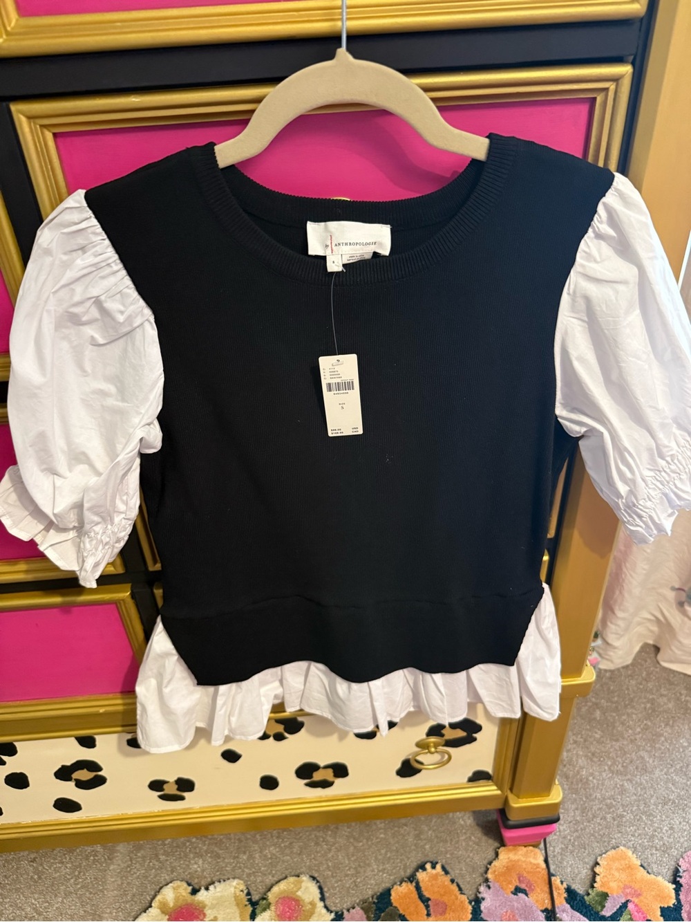 Anthropologie black Knit Crewneck Sweater